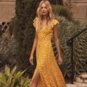 Fresh Picked Mustard Yellow Backless Maxi Dress